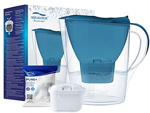 Aqualogis Carafe Filtrante, Harmony 2.6L, 1 Cartouche Filtrante Pure+ incluse (Bleu)