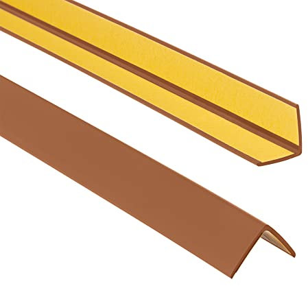 ProfiPVC Cornière PVC 25x25mm, 180cm - Baguette d’angle de protection, profilé d'angle caoutchouc autoadhésif - Protection d'angles et rebords, flexible, facile à installer, Amber