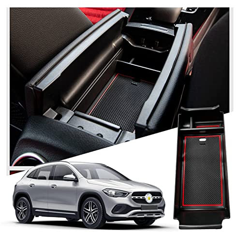 RUIYA Kompatibel mit Mercedes-Benz GLA H247 2020-2024 2025 Mittelkonsole Aufbewahrungsbox, GLA Armlehne Organizer Tray Mittelarmlehne Handschuhfach Mittelkonsole Organizer Ablagefach GLA Zubehör