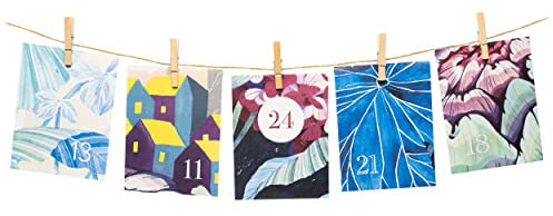 Adventskalender 'Do-it-yourself' - Zum Selbstbefüllen (limitierte Auflage 2022) - 24 Tütchen aus Papier mit Schnur, Klammern und Nägeln zum Aufhängen