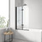 EMKE Pare-baignoire rabattable 120 x 140 cm, 2 volets pivotants, 6mm verre de sécurité, 180° balançoire, Cadre Noir de style industriel, nano-revêtement