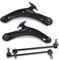BESTPRICE 2x Querlenker Vorderachse vorne unten links & rechts, 2x Koppelstange vorne Kompatibel mit NISSAN QASHQAI/QASHQAI +2 I (J10, NJ10, JJ10E), X-TRAIL II (T31), RENAULT KOLEOS I (HY_)