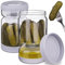Homnoble 2PCS Glas Einlegeglas mit Sieb Sanduhr, Pickle und Olive Jar Flip für Saft Separator von Nassen und Trockenen Food-grade ABS Deckel und BPA Frei für Essiggurke Olive Kimchi Jalapenos