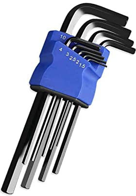 Samnuerly Jeu de 9 clés hexagonales à Bille Tout Usage Clé Allen Torx Réglable L Écrou Boulon Outil de réparation Kit d'outils à Main (Couleur : Jeu de Boules Courtes, Quantité : 9 pièces)