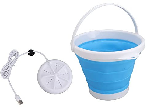 Mini Lavadora Portátil USB, Lavadora Plegable de 6W 10L con Onda de Choque Súper, Lavadora Doméstica para Acampar, Apartamentos, Dormitorios, Habitaciones Universitarias (Azul)