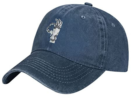 Roboter Hand 100% Baumwolle gewaschen Low Profile Baseball Cap für Männer Frauen Vintage Papa Hut Schwarz, #88, M/Einheitsgröße