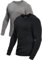 Comfneat Men's 2-Pack Long Sleeve Shirts Cotton Undershirts (Black+Grey Melange 2-Pack, L)