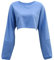 Amazhiyu Womens Cropped Hoodie, Long Sleeve Pullover Crop Tops Crewneck Oversize Hoodie Sweatshirt Blue S