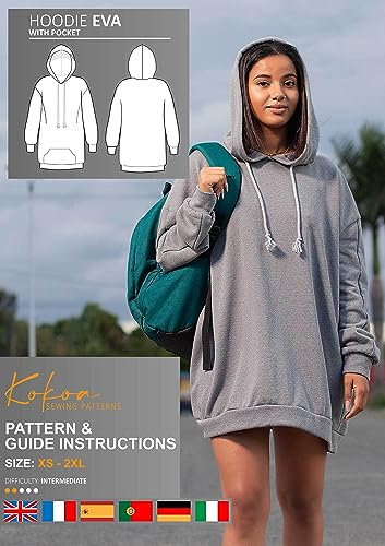 EVA Oversize Hoodie - Sewing Pattern & Instructions: 6 languages available (English, French, Italian, Portuguese, German, Italian) (English Edition)