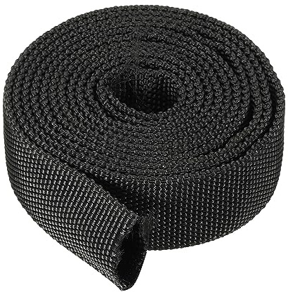 PATIKIL 18 mm ID x 2 mètres Nylon Protection Tuyau Manchon, Câble Couvercle Gaine Protection pour Soudage Tig Torche Hydraulique Tuyau, Noir