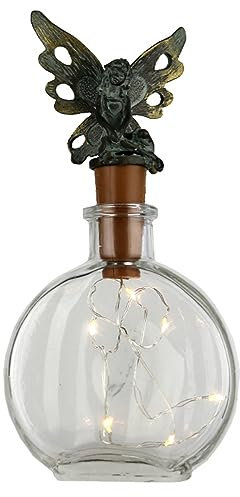 Horror-Shop Runde Flasche mit Fee & Mini-LEDs als Beleuchtung