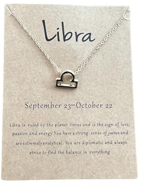Zodiac Necklaces, Zodiac Chains, Birth Month Necklace, Good Luck Necklace, Horoscope Gifts, Star Sign Chains (Libra Necklace)