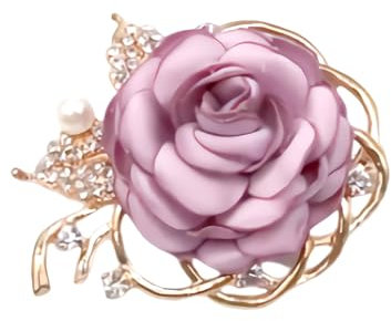 Broche en forme de rose en cristal avec perles et strass vintage pour manteau, costume, jupe, accessoires pour femmes et filles, Fausse perle Strass