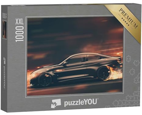 Puzzle 1000 Teile XXL „Street Racer: schwarzer Sportwagen“ – aus der Puzzle-Kollektion Autos