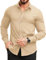 COOFANDY Dress Shirts Mens Long Sleeve Casual Smart Slim Fit Buissness Stretch Non Iron Tuxedo Shirt Beige L