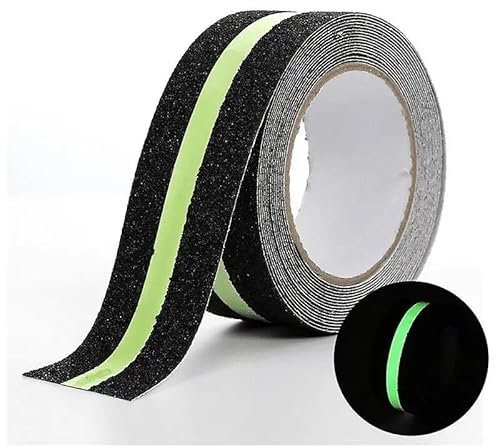 Anti Slip Traction Grip Friction Black Luminous Glow in The Dark Waterproof Safety Outside Floor Strip Tape for Stairs Step Floor 5cm x 5m
