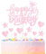 mciskin Happy 4th Birthday Cake Toppers - Pink & Glitter Heart Stars for Girls' 4th Birthday Cake Decorations