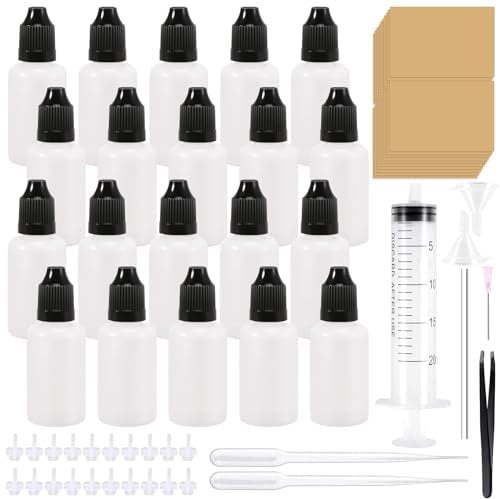 RYMALL 20 Stück Tropfflasche, Reiseflasche mit Transfer Pipette, Kunststoff, (30ml)