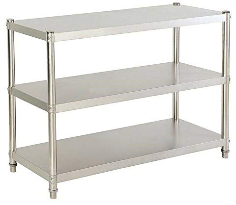 HPDTZ Regale, Shelves, Shelf, Lagerregal, Edelstahl Regal 80x80x40cm 3 Etagen Selbstmontage Küchen & Lager Regal