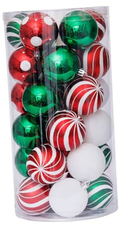 1 Set 30 Pezzi Palline Di Natale 6cm Dipinte Decorazioni Per Albero Natale