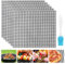 Set di 6 tappetini per barbecue, 40 x 33 cm, antiaderenti, griglie, grigliate, in rete, riutilizzabili, accessori per barbecue, grigliate, grigliate, grigliate, grigliate, grigliate, grigliate