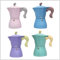 EMPOTEC (1pz) Caffettiera Luxury Colorful Soft Touch 6 Tazze Colori Assortiti a Scelta in Alluminio