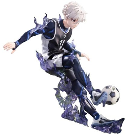 Zhongkaihua Blue Lock Seishiro Nagi Figure Anime PVC Figurine Soccer Style Model Home Desk Decoration Ornamnet Birthday Gift For Fans, 18 CM
