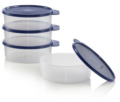Tupperware Big Wonders 2 Cup Food Storage Bowl Set of 4 Containers with Lids, Dishwasher Safe and BPA Free (4 Containers, 4 Lids)