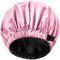 Shower Caps,Satin Lined Shower Cap for Women&Men,Silk,Double Layered,Reusable,Adjustable Size,100% Waterproof,Large Shower Cap