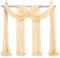 Showgeous 2 Packs Querbehang Champagne 73cmx610cm Tüll Foto Hintergrund Hochzeit Vorhang Deko Champagne Chiffon-Stoff Hochzeitsbogen Gardinen für Laube Hochzeit Torbogen Zeremonie Fotografie Party