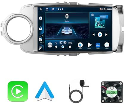 9 Pollici Touchscreen Stereo Auto Android 12 Bluetooth Auto Radio Stereo Per Toyota Yaris 2012-2017 Con Bluetooth FM Radio Comando Del Volante WiFi Bluetooth AHD Retrocamera(A,T2 2+32G)