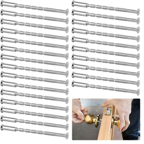 25 Pcs M3 Door Handle Fixing Screws Kit Nickel Plated Screws and Sleeves,Handle Bolt Through for Door Handles Trim Cabinet Drawer Door Fixing