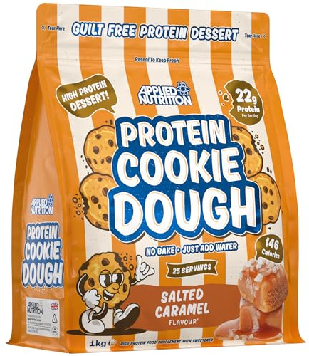 Applied Nutrition Protein Cookie Dough 1kg – High Protein Snack, Over 22g of Protein Per Serving, Ready-to-Eat– Low Calorie, Healthy Treat (1kg – 25 Servings) (Salted Caramel)