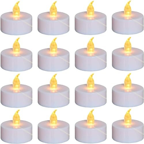 12pack Batteriebetriebene flammenlose LED Teelichter Kerzen, realistische hell flackernde elektrische Teelichter Kerzen, Dose langlebig 200 Stunden Hochzeiten, Partys ,Festivalsdekorieren Warmgelb