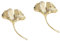 DEARMAMY Goldene Brosche 2st Ginkgo-brosche Schal-ring-clip Ginkgo-pin Stift Broschen Und Anstecknadeln Schalnadel Schalschnalle Brosche Für Frauen Schal-schnallenring Krawattennadel Legierung Golden