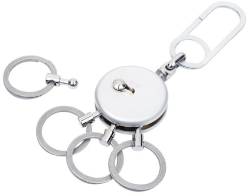 TROIKA Schlüsselanhänger PATENT EASY – inkl. Karabinerhaken – 4 ausklinkbare Ringe – Messing, Metall – verchromt – silberfarben Original