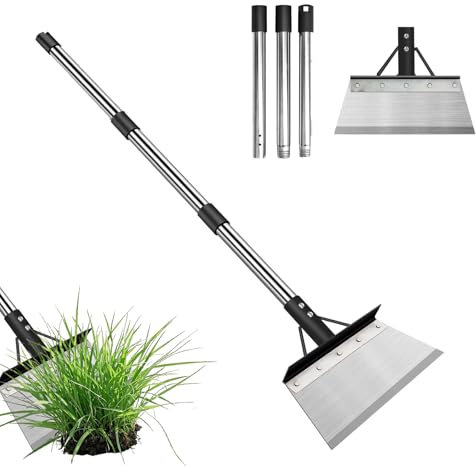 Pelle de jardin multifonctionnelle, pelle de nettoyage d'extérieur, outils de jardin multifonctionnels, grattoir à mousse, poignée incluse, outil d'élimination des mauvaises herbes pour terrasse (21