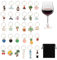 VLYX 30-Piece Wine Glass Charms Set with Velvet Bag – Funny Glass Tags, Stemware Identifiers for Wine Tasting Parties & Gatherings