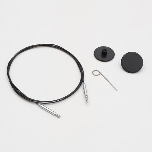 KnitPro Thin&Flex 360° Swivel Inter.cable 120cm black - 1pc