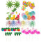 OHREN 60 Piezas Decoración de Cócteles Palillos Decorativos para Bebidas con Diseño 3D de Flamenco, Piña y Palma de Papel, Ideal para Fiestas, Cumpleaños, Bares y Cócteles (Multicolor)