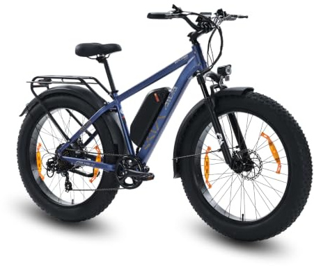 SPATIAL E Bike, E-Bike Herren mit 26 * 4.0 Fat Tire, 48V13AH Akku, Bis zu 150 KM, 85Nm 250W Motor, Offroad Ebike Mountainbike mit Vollfederung, 7-Gang