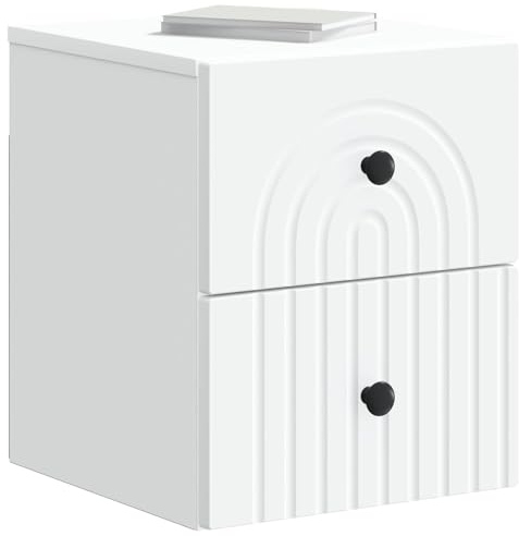 vidaXL Wandmontierter Nachttisch 2 pcs Weiß 33 x 34,5 x 40 cm, Vintage Wohnzimmer, praktische Wand-Einheit, platzsparende Schlafzimmeraufbewahrung, kompakter Nachtschrank, Schrank für kleine Rä
