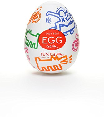 TENGA x Keith Haring EGG Street Einweg-Masturbationshilfe für Männer, Silber