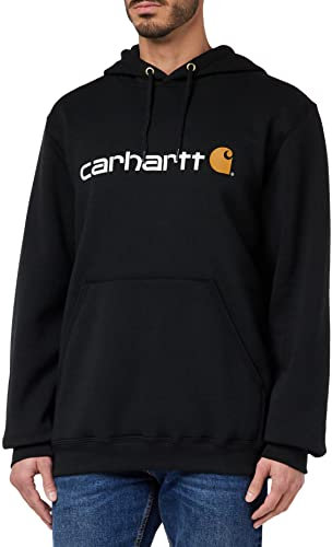 Carhartt Signature Logo Sweatshirt, Sudadera Hombre, Negro, S