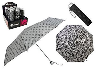 KS Brands DRIZZLES UMBRELLA BLACK & WHITE PRINTS