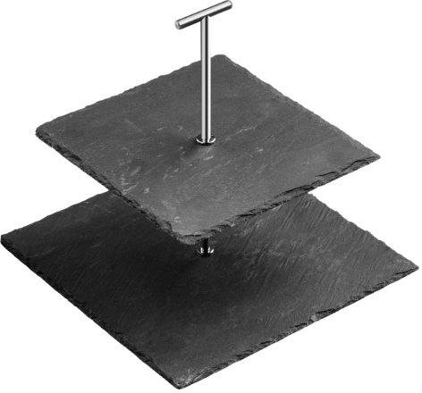 Premier Housewares 2 Tier Cake Stand Dark Grey Cake Stands Slate Cake Stands For Afternoon Tea Chrome Finishing Cupcake Stand Afternoon Tea Stand