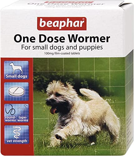 BEAPHAR One Dose Wormer for Small Dogs 3 Tablets| Worming Tablets for Dogs and Puppies | to Kills Roundworms, Hookworms and Tapeworms.
