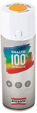 AREXONS Smalto Acrilico 100%, Spray Giallo Caldo 400 ml, Vernice Universale, Essiccazione Rapida, Bomboletta Spray, Uso Facile
