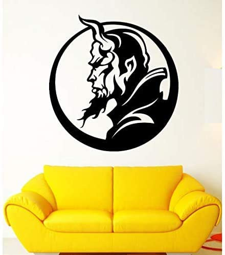 Hölle Dämon Teufel Hörner Vampir Profil Dunkelheit Abnehmbare Wandtattoo Vinyl Aufkleber Home Decoration 57Cm X 58Cm