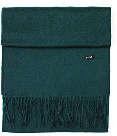 Bovari Kaschmir Schal Damen – 100% Kaschmir/Cashmere – Premium Qualität – 180 x 31 cm - viele Farben (Grün (Dunkelgrün))